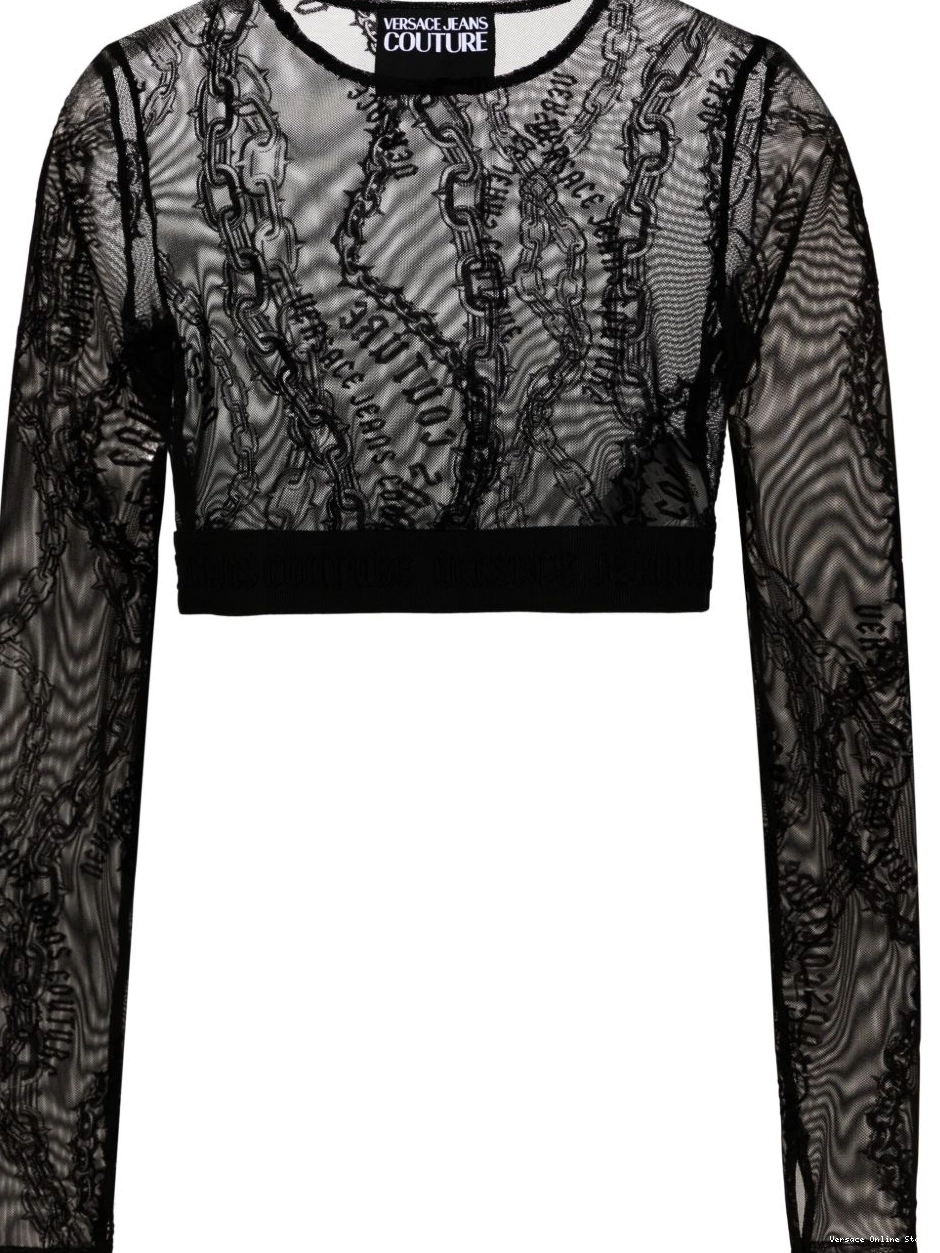 Affordable Chain top Jeans Versace Women Couture-flocked Couture 0801